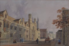 George Pyne (1800-1884) Merton College, Oxford Watercolour c. 1850s