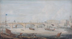 Gideon Yates 1831 View of The Thames with London Bridge St Paul's Cathedral