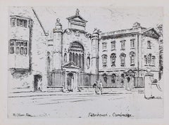 Peterhouse Cambridge College etching c. 1920 Mabel Oliver Rae 