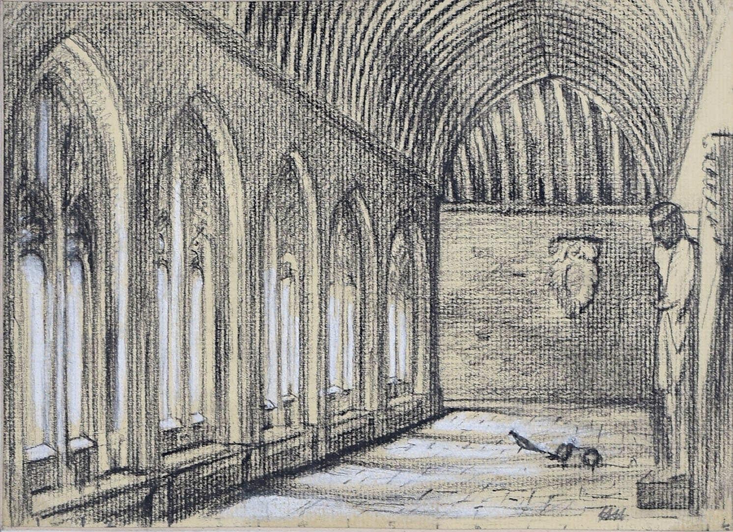 Hubert Hennes New College Oxford University Cloisters sketch