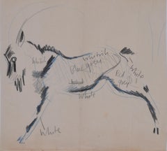 Clifford Ellis Capra Schizzo di metà secolo Modern British Art