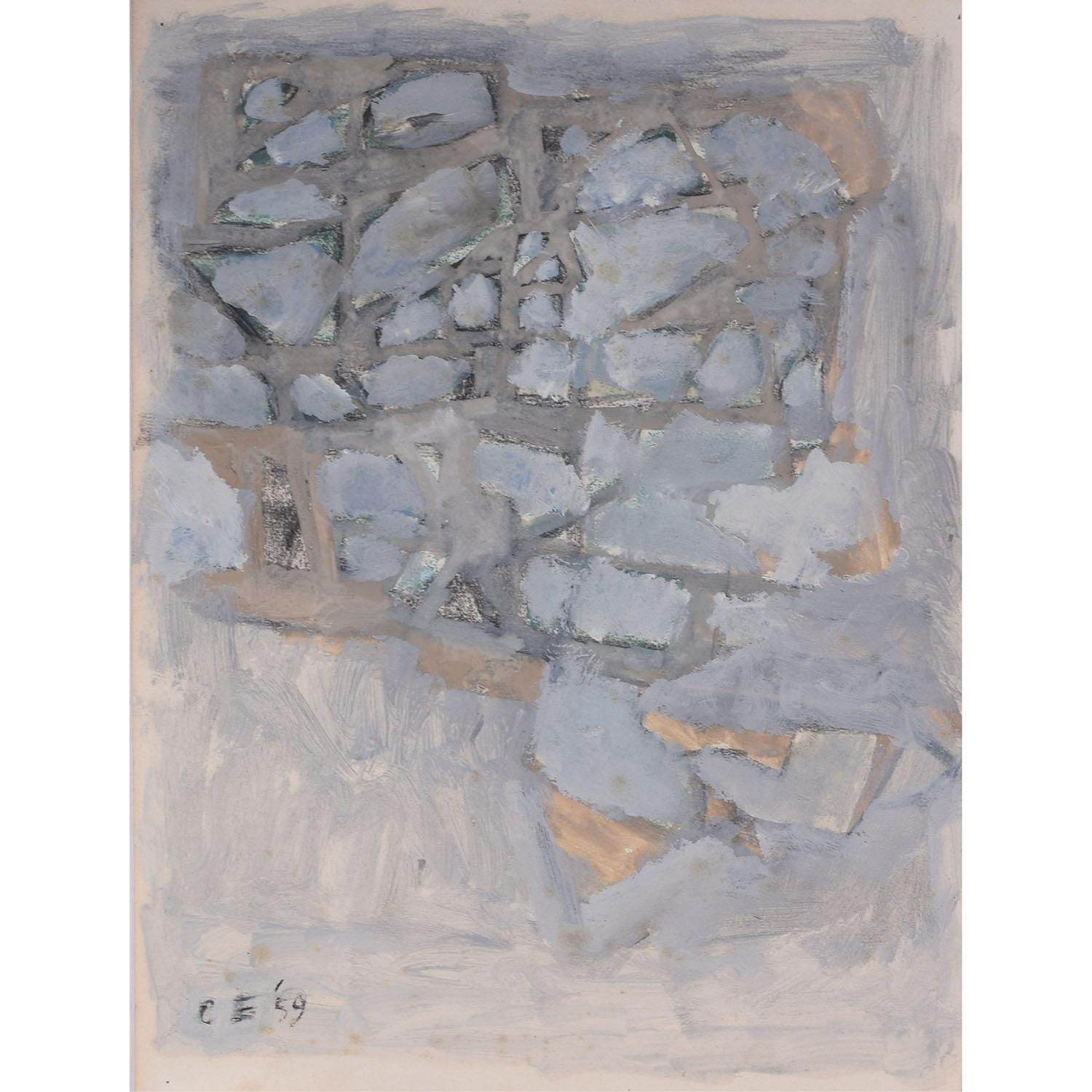 We acquired a series of paintings from Clifford and Rosemary Ellis's studio. To find more scroll down to "More from this Seller" and below it click on "See all from this seller." 

Clifford Ellis (1907-1985)
Abstract in White c.