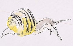 Vintage Rosemary Ellis Snail X Watercolour Modern British Art Wildlife Mid Century