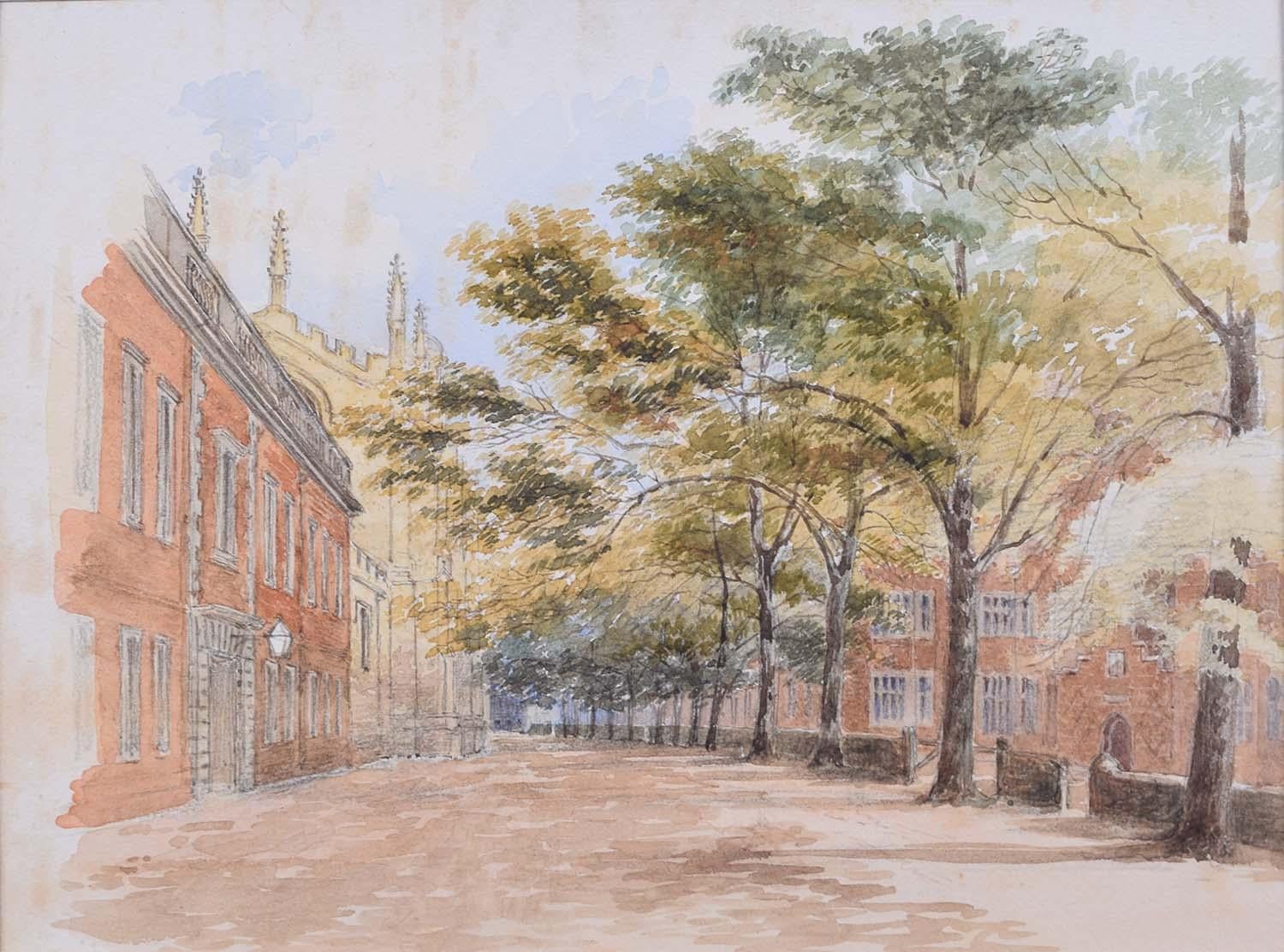 Unknown Landscape Art - Eton College, Windsor, Essex Watercolour of College Buildings