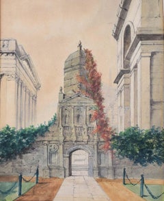 Gate of Honour Gonville and Caius College Cambridge 1930 Watercolour 