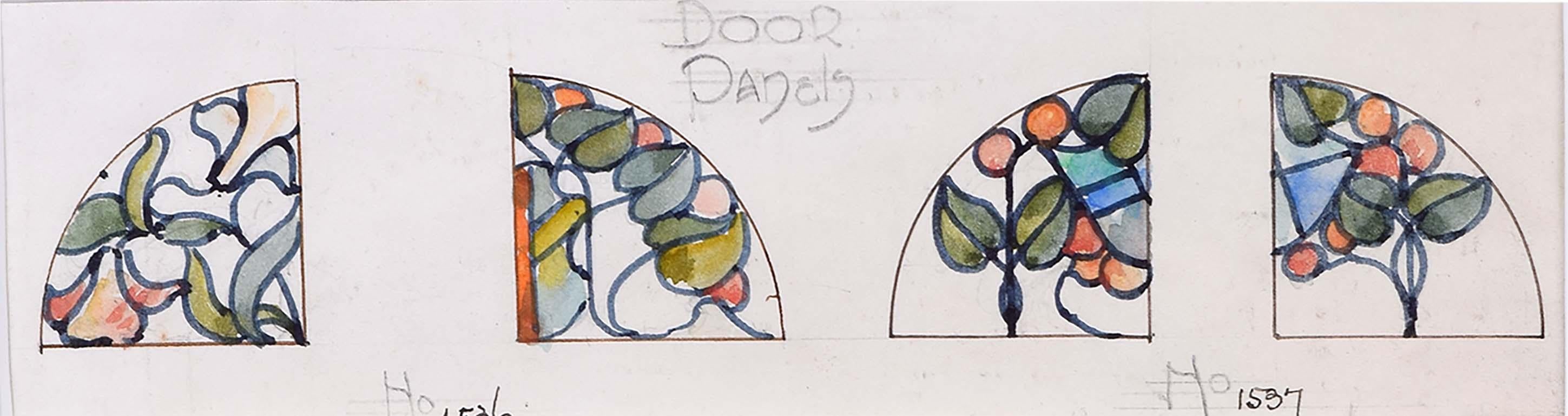Stained Glass Window Design for Door Panels TW Camm Florence Camm Watercolour