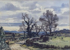 Claude Muncaster watercolour Landscape Near Shrewsbury England painting country