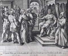 Theodoor Galle Martin de Vos Incisione di Gesù portato davanti a Pilato ed Erode