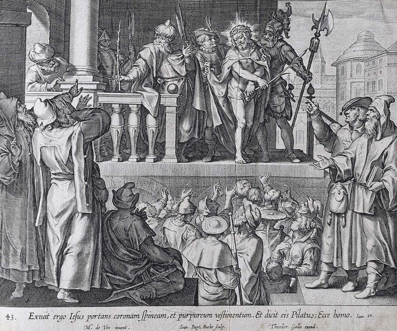 Theodoor Galle Theodoor Galle Martin de Vos Engraving Jesus in Purple