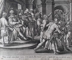 Theodoor Galle Martin de Vos Grabado del siglo XVII Pilatos se lavó las manos