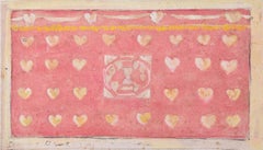 Reginald Hallward Original Design für Rose Pink Altar Frontal ca.1910 Aquarell