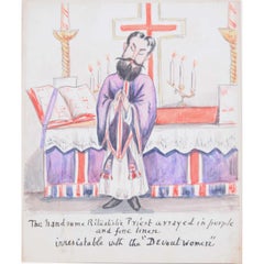 c.1850 Caricatura del "Sacerdote ritualista" Movimiento anglocatólico de Oxford John Keble