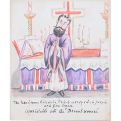 c.1850 „Ritualistischer Priester“ Karikatur Anglo-Catholic Oxford Movement John Keble