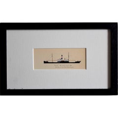 Laurence Dunn, Drawing of Coastal Tramp "Marie" (c.1925) Thames Estuary