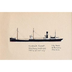 Laurence Dunn:: SS Kentish Coast (c.1925) Navire marchand et tramp steamer