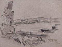 Sir Albert Richardson PRA London Bridge 1960 Watercolour