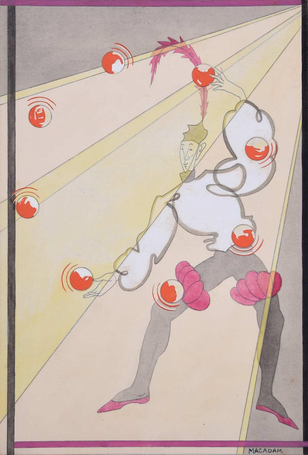 To see our other Modern British Art, scroll down to "More from this Seller" and below it click on "See all from this Seller" - or send us a message if you cannot find the artist you want.

Margaret Macadam (1902-1991)
Juggler (c.1930)
Mixed media on