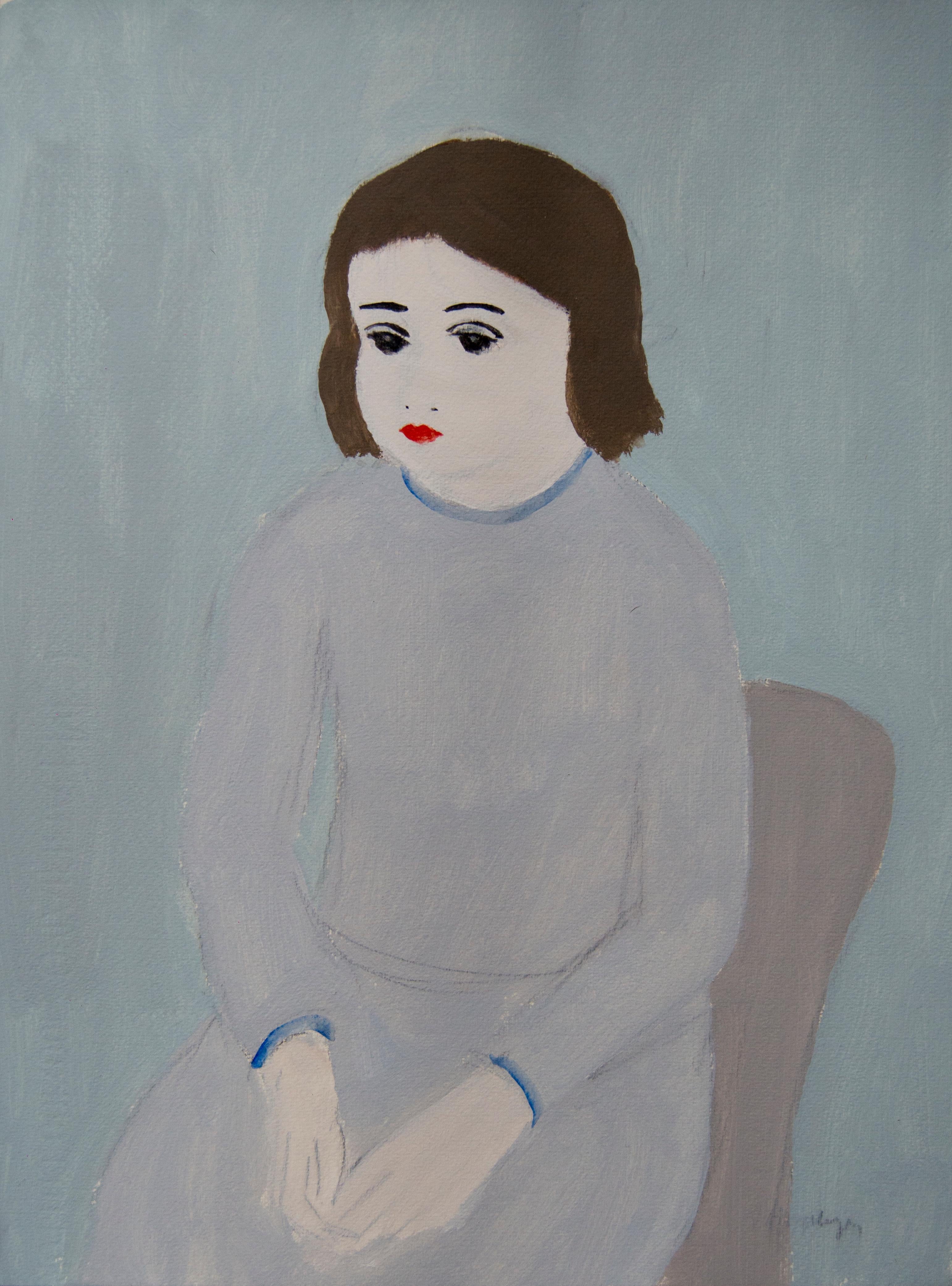 Jan Hoogsteyns  Figurative Art - Sitting Girl Unframed