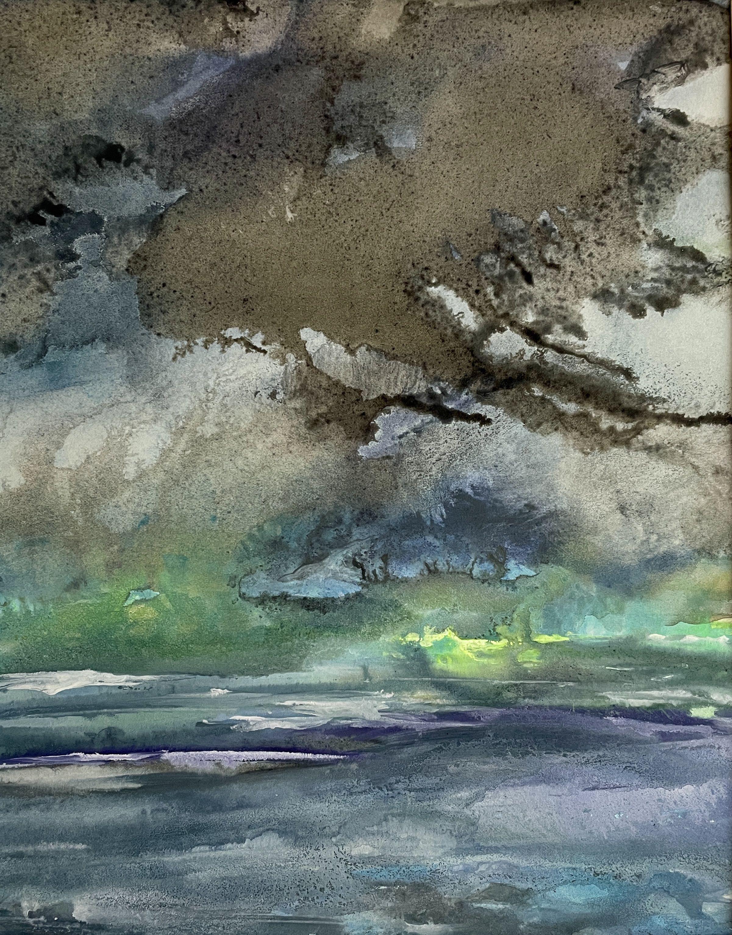Seeing Some Clouds Today, Painting, Watercolor on Paper - Art by Gesa Reuter