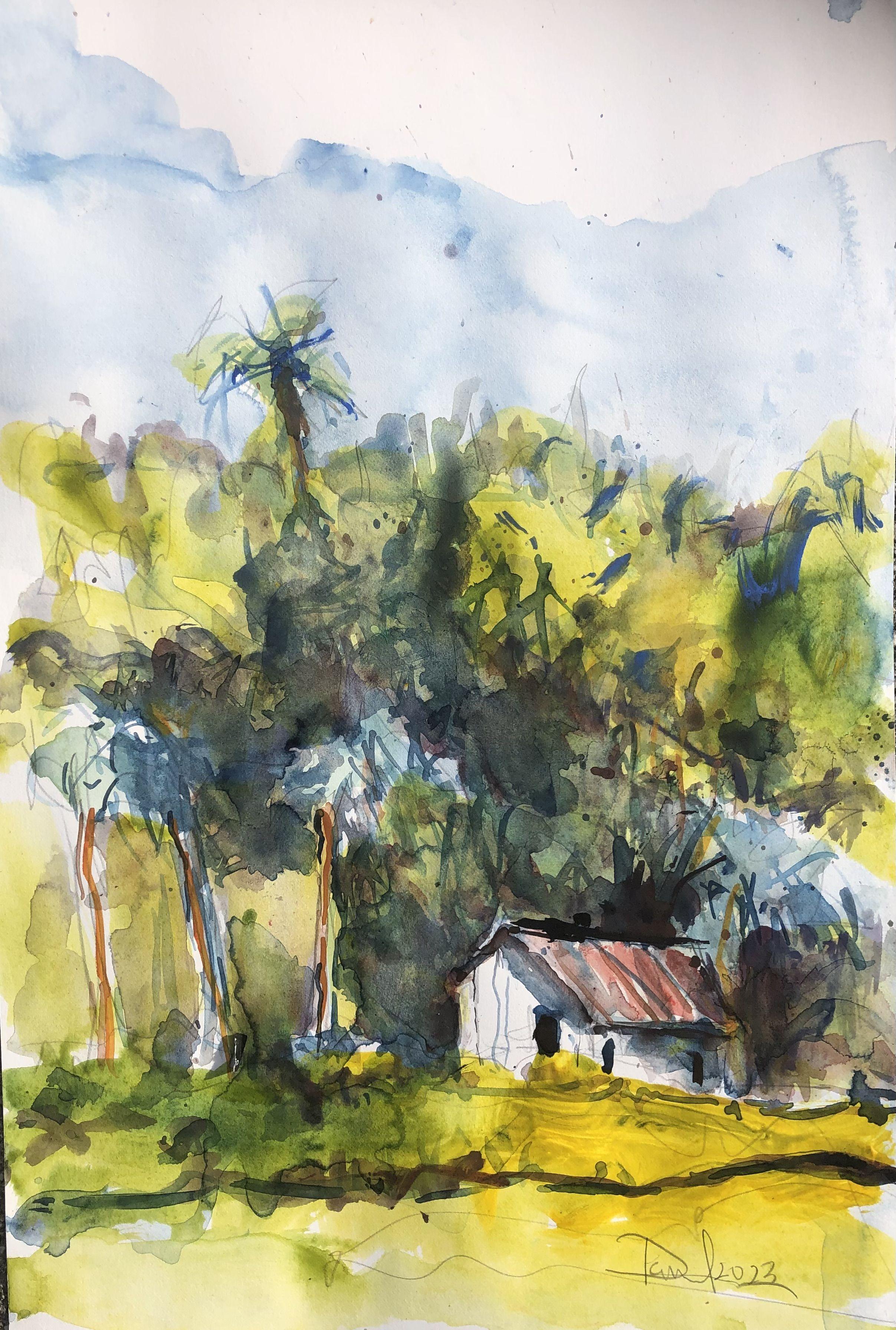 Philippines Environs, Painting, Watercolor on Watercolor Paper - Art by Daniel Clarke