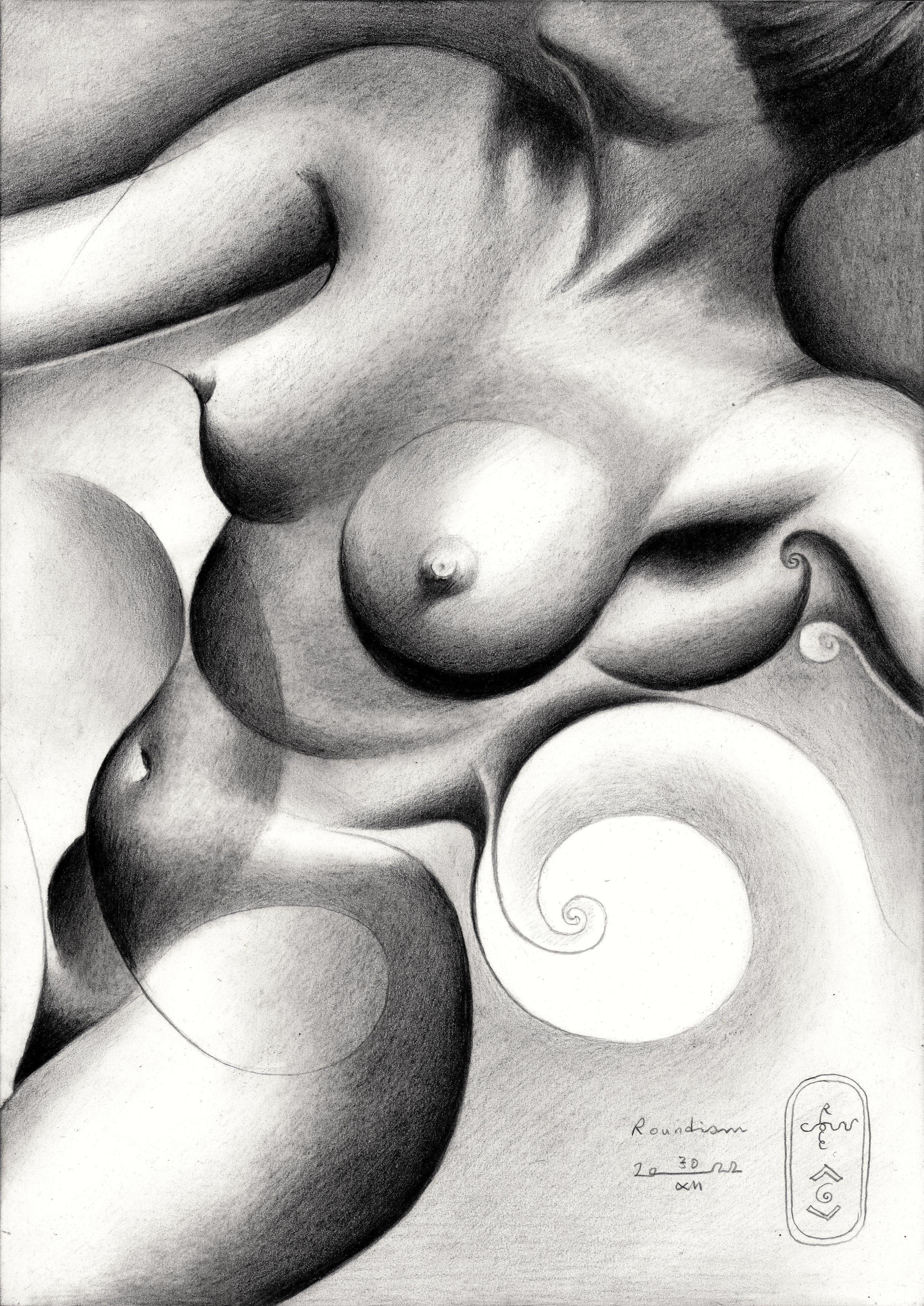 Roundism - 30-12-22, Drawing, Pencil/Colored Pencil on Paper - Art by Corne Akkers