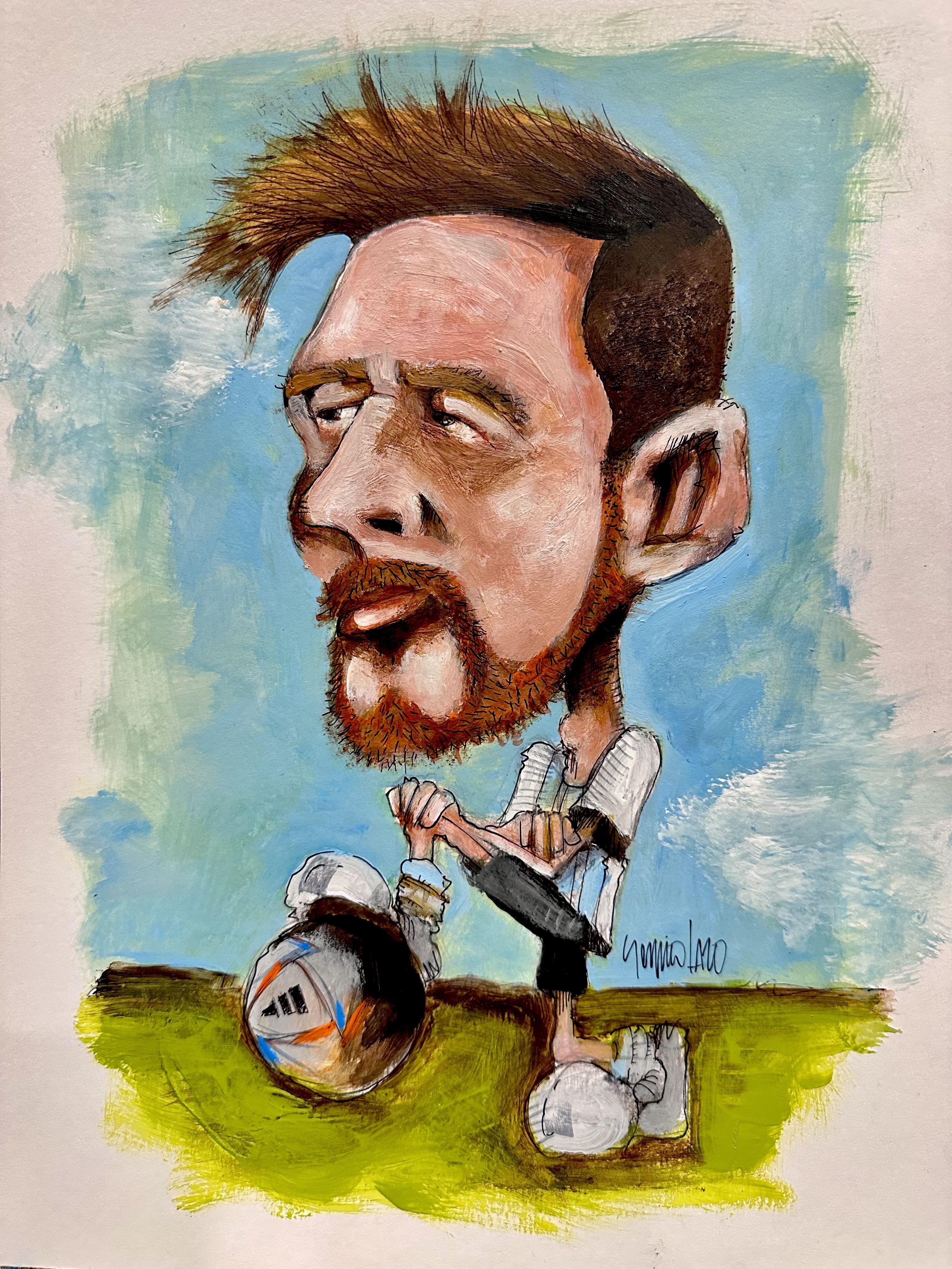 Messi, Drawing, Pen & Ink on Paper