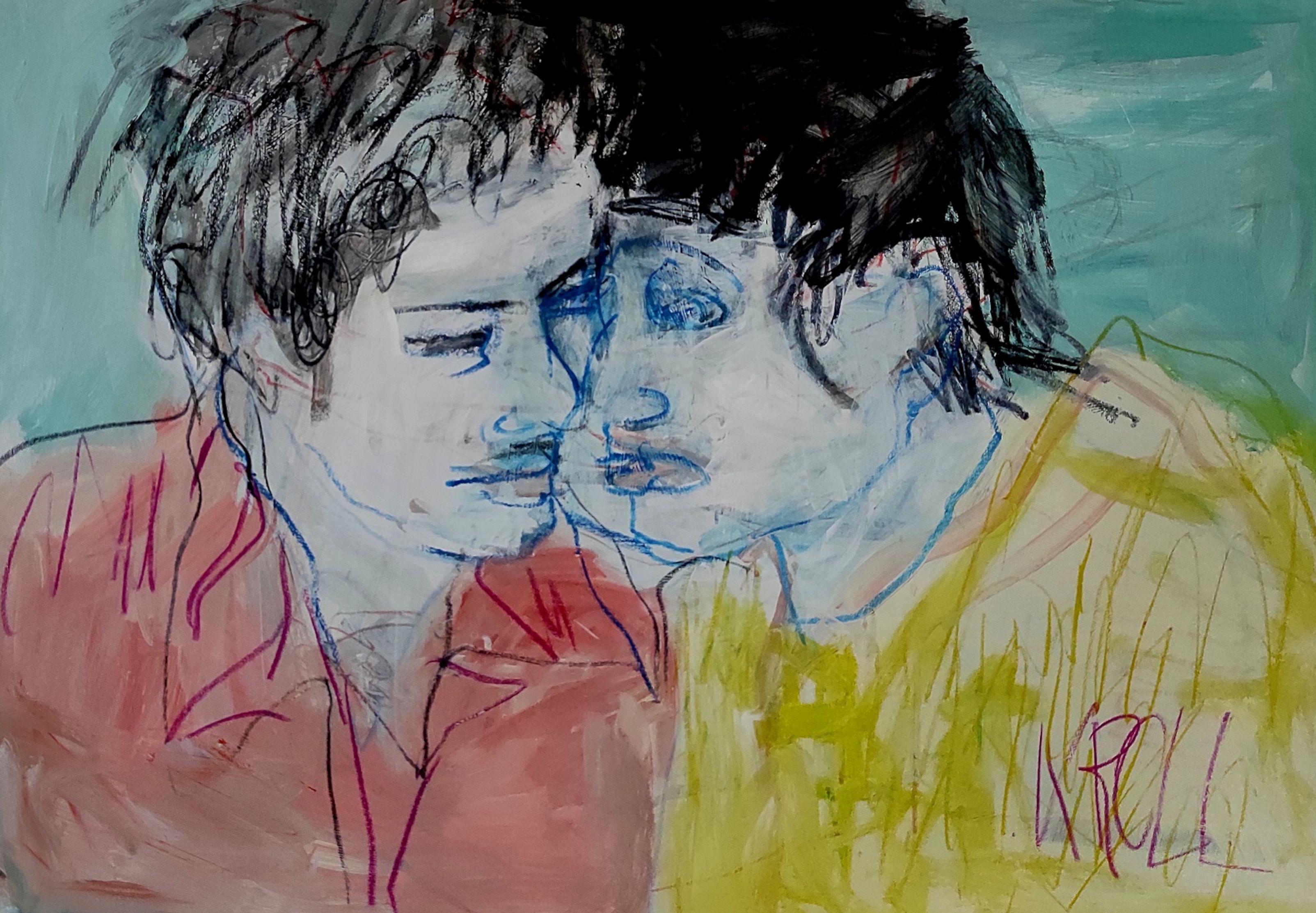 Friends, Drawing, Pencil/Colored Pencil on Paper - Art by Barbara Kroll