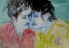 Friends, Drawing, crayon/crayon coloré sur papier