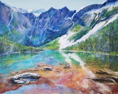 Fog Lifting at Avalanche Lake, Drawing, Pastels on Pastel Sandpaper