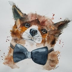 Picasso, Fuchs, Gemälde, Aquarell auf Aquarellpapier