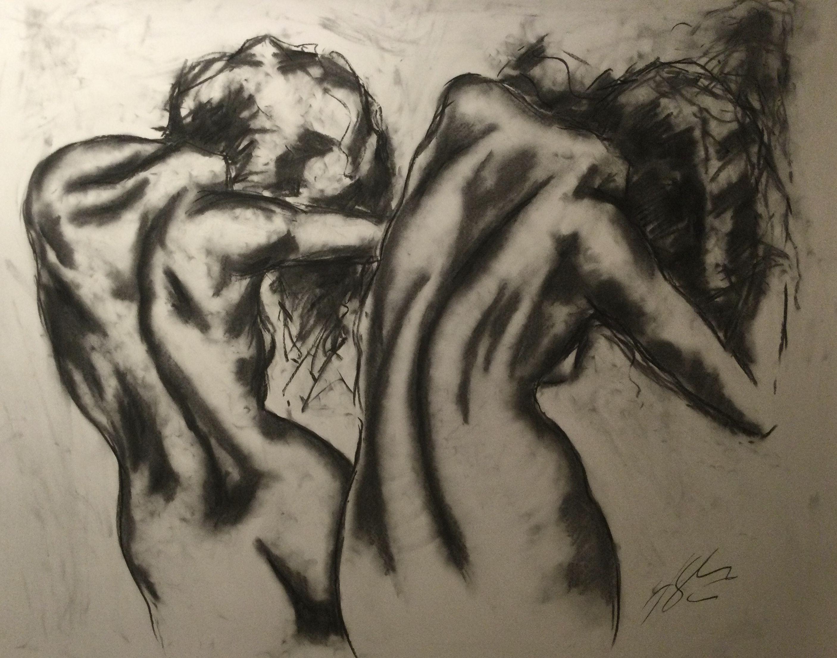 Siren's Song, Drawing, Charcoal on Paper - Art by James Shipton
