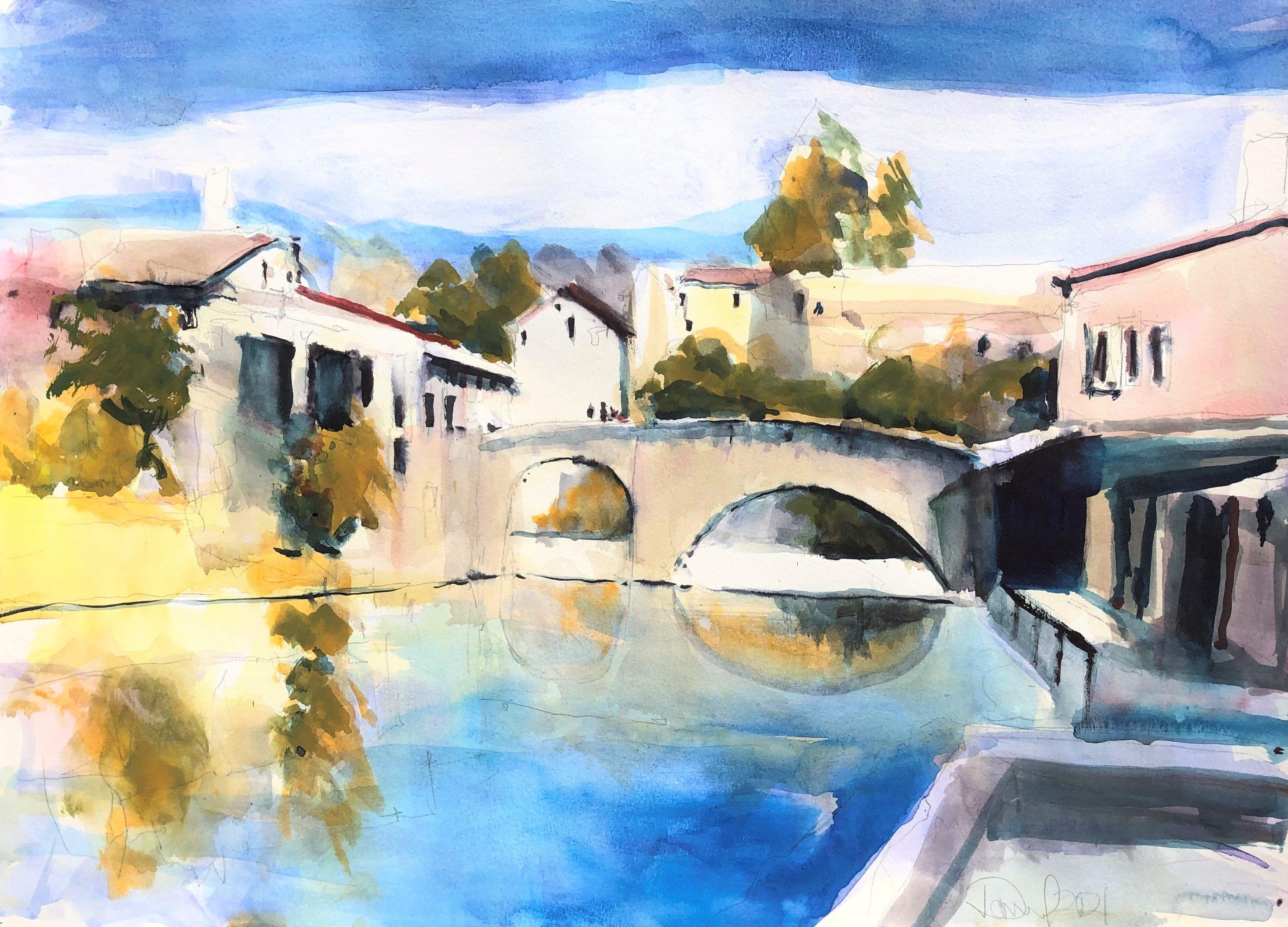 NACrac La France, peinture, aquarelle sur papier aquarelle - Art de Daniel Clarke