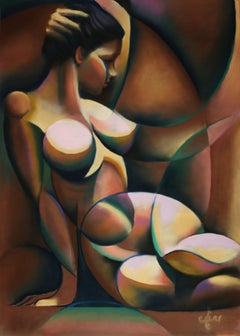 Golden Roundism - 03-03-21, Drawing, Pastels on Paper