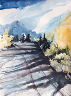 Snowy Shadows Wisconsin, Painting, Watercolor on Watercolor Paper