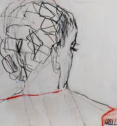 Una mirada desde atrás, Dibujo, Lápiz/Lápiz de color sobre papel