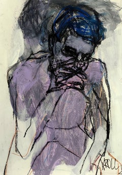 Squisse de femme II, dessin, crayon/crayon coloré sur papier