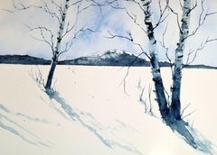 Winter Birches, Painting, Watercolor on Watercolor Paper
