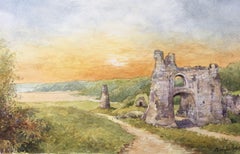 Pennard Castle. The Gower.South Wales, Painting, Watercolor on Watercolor Paper