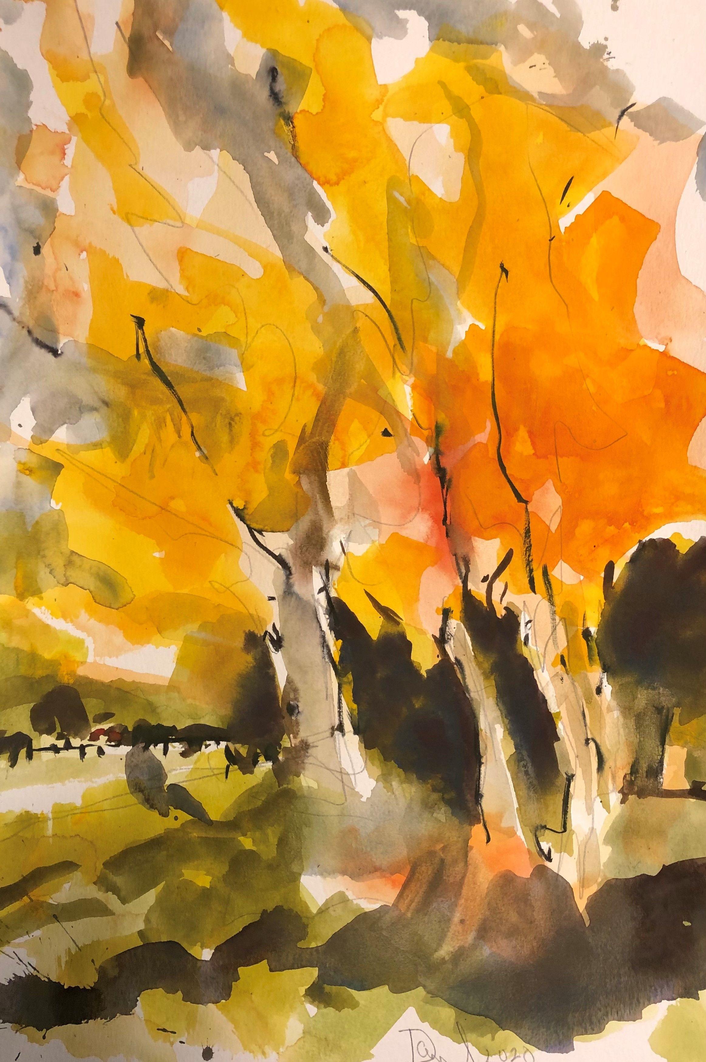 Autumn Colors, Painting, Watercolor on Watercolor Paper - Art by Daniel Clarke