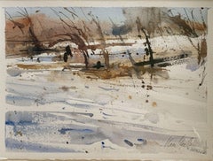 Couverture d'hiver, peinture, aquarelle sur papier