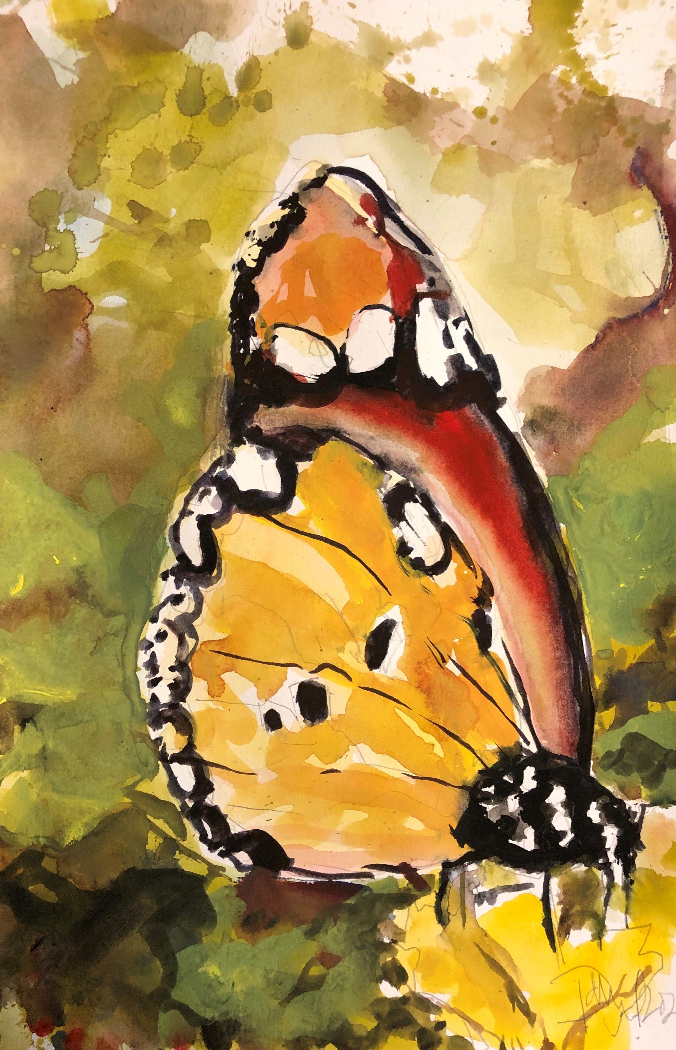 Monarch, Painting, Watercolor on Watercolor Paper - Art by Daniel Clarke