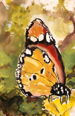 Monarch, peinture, aquarelle sur papier aquarelle