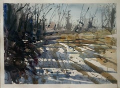Patterns d'hiver, peinture, aquarelle sur papier