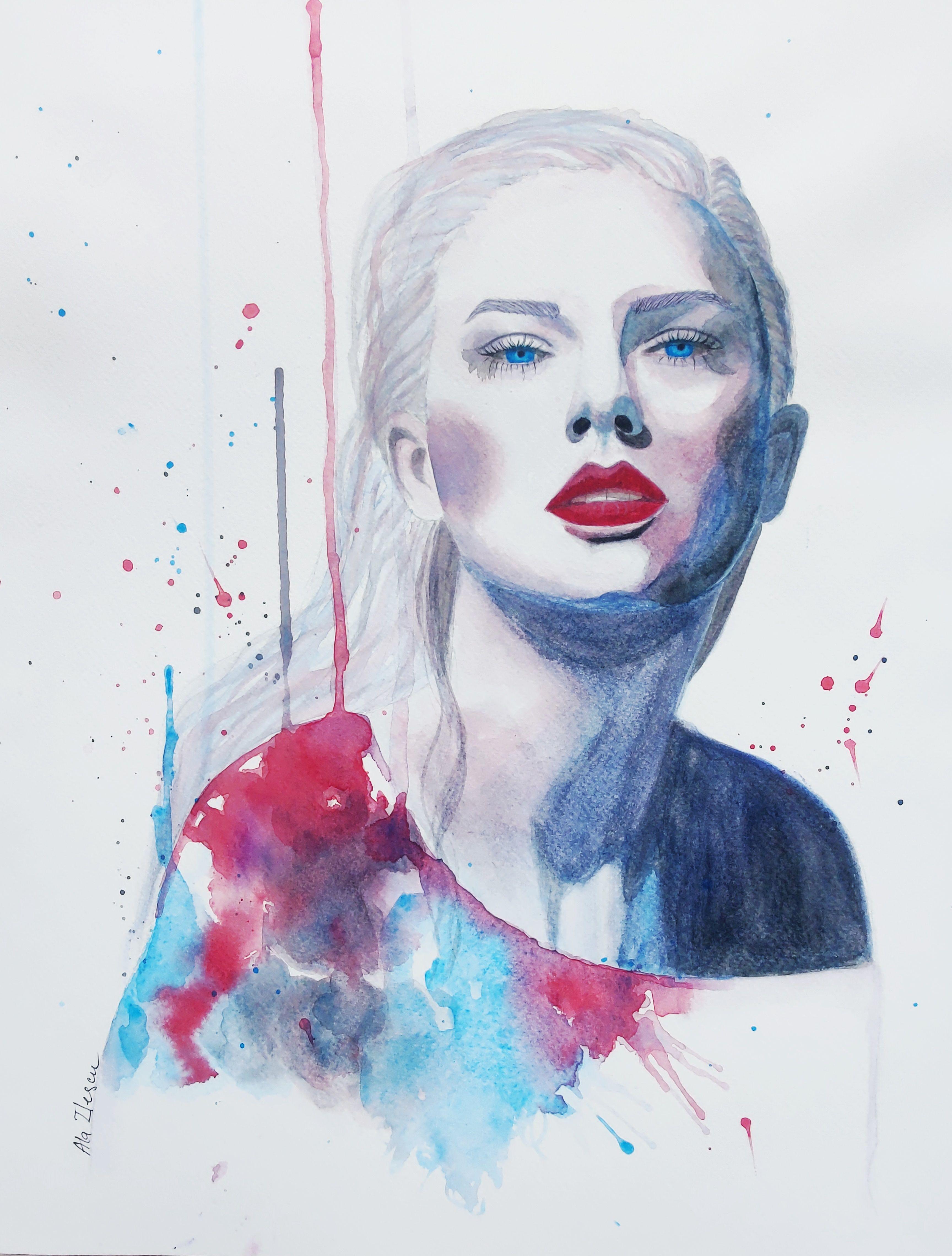 I did something bad, Painting, Watercolor on Watercolor Paper - Art by Ala Ilescu