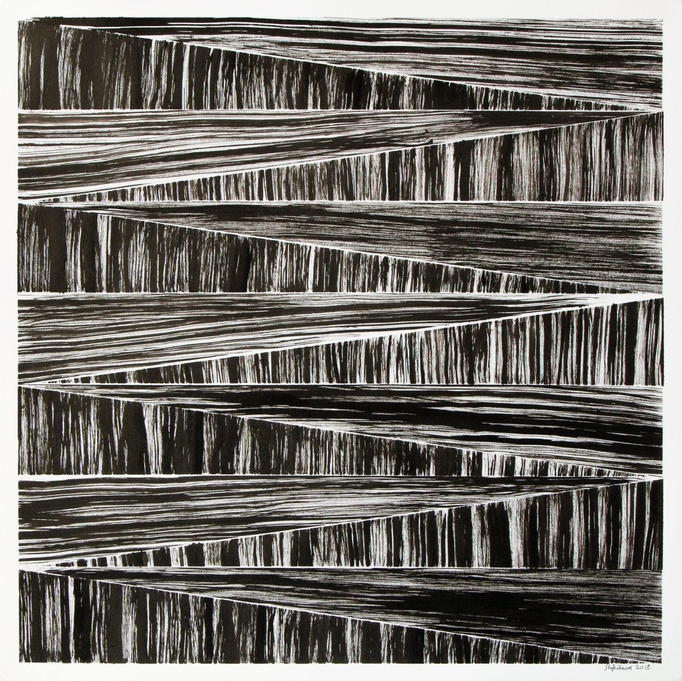Stefan Fierros Abstract Drawing - Progressive abstractions - 3, Drawing, Pen & Ink on Paper