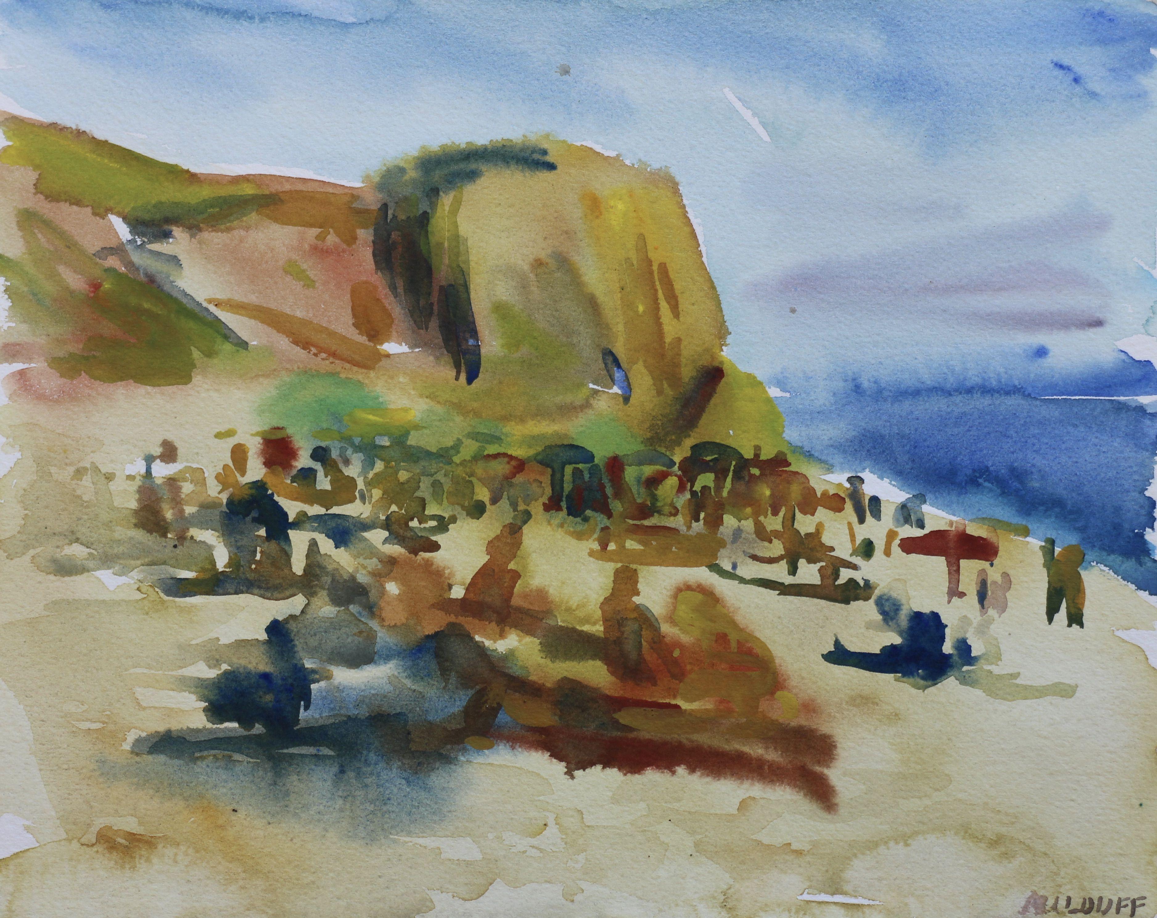 „On Westward beach number 2“, Gemälde, Aquarell auf Aquarellpapier – Art von John Kilduff