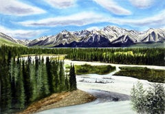 Mountains High - Alaska, Gemälde, Aquarell auf Papier
