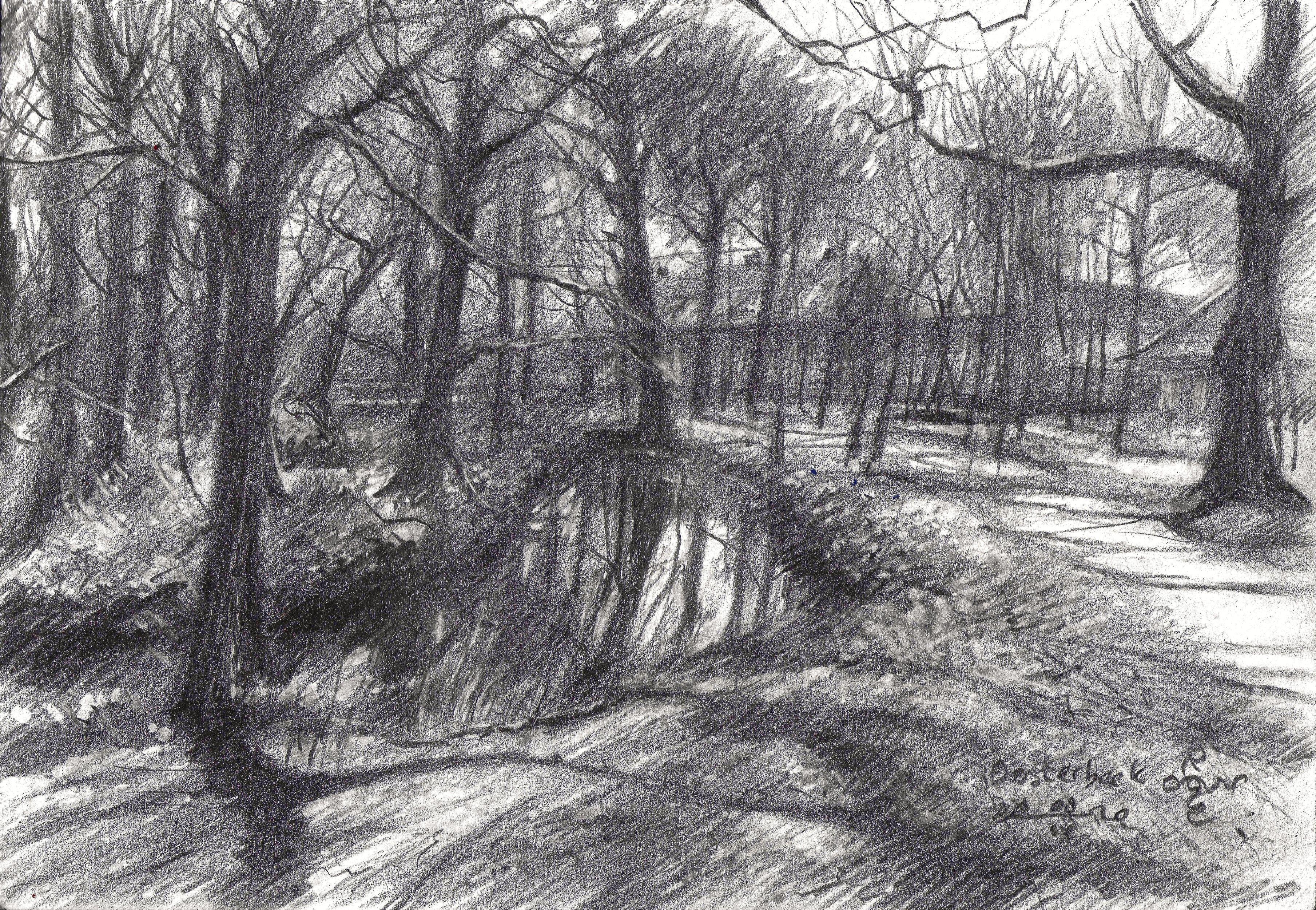 Oosterbeek - 07-04-20, Drawing, Pencil/Colored Pencil on Paper - Art by Corne Akkers