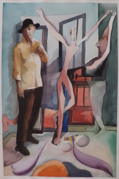 Picasso's Studio, Painting, Watercolor on Watercolor Paper