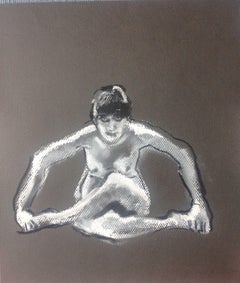 Streching, Drawing, Pastels on Paper